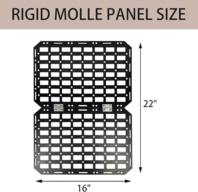 Rigid MOLLE Panel, Tactical Seat Back Organizer and Gun Rack for Vehicle Storage, Universal Fit SUV Truck Pickup, MGK-RMP-1