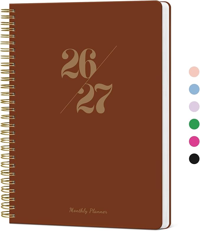 Monthly Planner 2026-2027, 2 Year Months Calendar Planner 2026-2027, Runs from January 2026 - December 2027, 7" x 10", 24 Months, Perfect for School Office Home Planning - Rust Brown