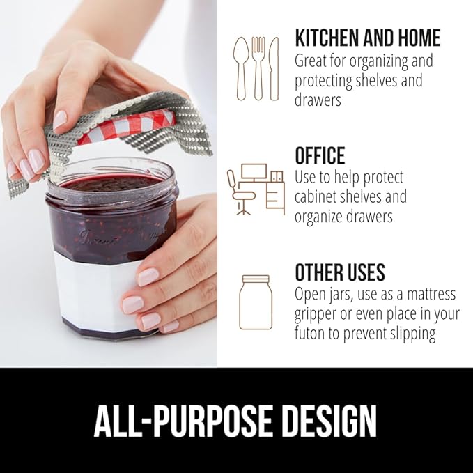 GORILLA GRIP powerGRIP Drawer Shelf and Cabinet Liner, Thick Strong Hold, Non-Adhesive Liners Protect Kitchen Cabinets and Cupboard, Bathroom Drawers, Easy Install, Breathable Mat, 20" x20', Chevron