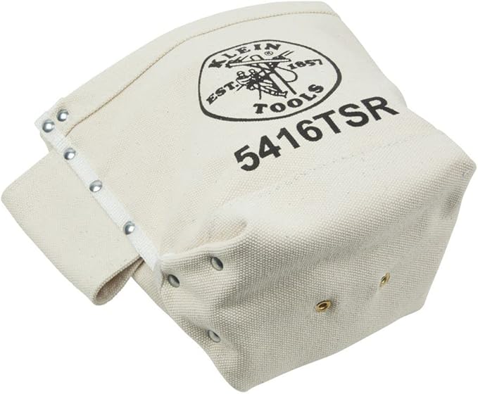Klein Tools 5416TSR Tool Bag, Bolt Bag with Bull Pin Loops and Drain Holes, Sturdy No. 4 Canvas, Tunnel Loop Connect, 5 x 9 x 10-Inch (Pack of 2)