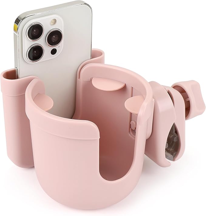 Accmor 2-in-1 Walker Cup Holder with Phone Holder, Wheelchair Cup Holder, Rollator Cup Holder, Cup Phone Holder for Walker, Wheelchair, Rollator, Mobility Scooter