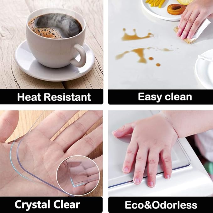 12x40 in Office Desk Blotter Mat Clear Plastic Table Protector Cover Pad PVC Transparent Topper Surface Pro ection Mat Pad Anti Scratch Table Mat Glass Dinner End Table Protector Waterproof Easy Clean