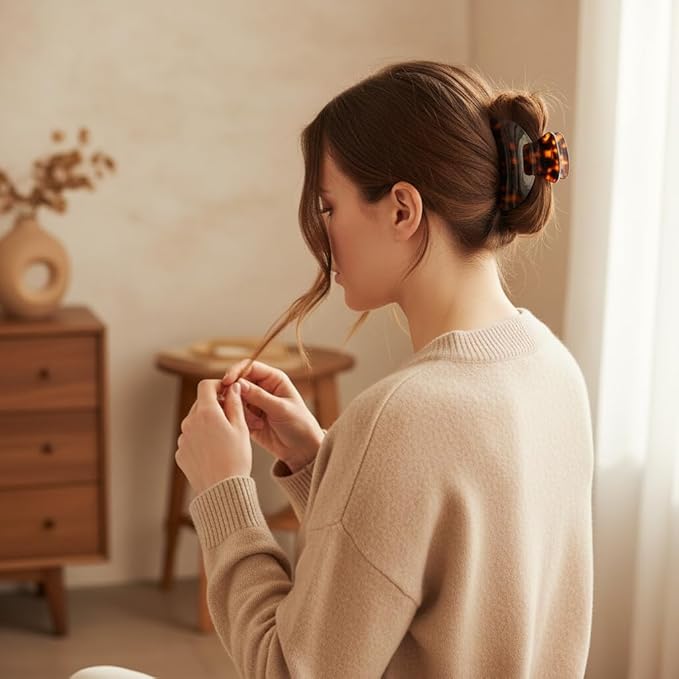 Big Claw Hair Clips for Women Hair Jaw Clips Large Hair Claw Clamps Acetate Hair Clip 2 Pack,Tortoise/Red