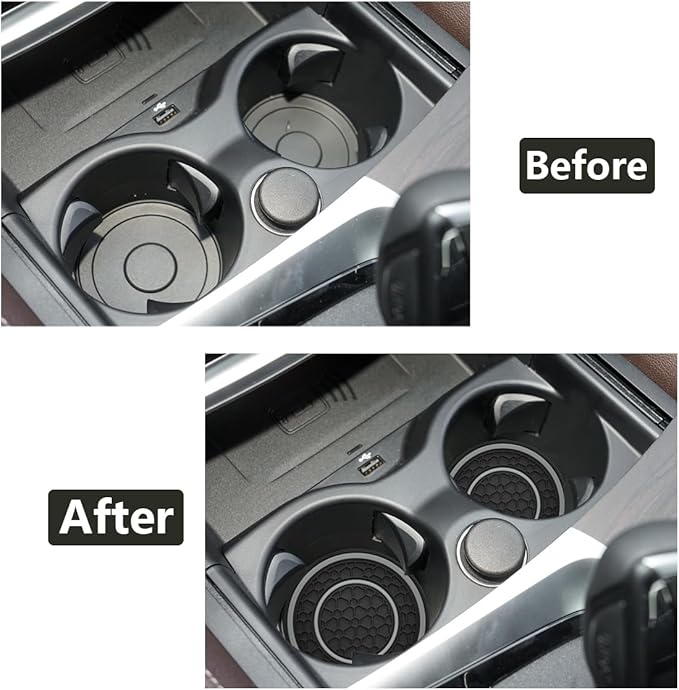 Car Cup Coaster Universal Automotive Waterproof Non-Slip Cup Holders Sift-Proof Spill Holder Car Interior Accessories 4 Pack Black & Gray