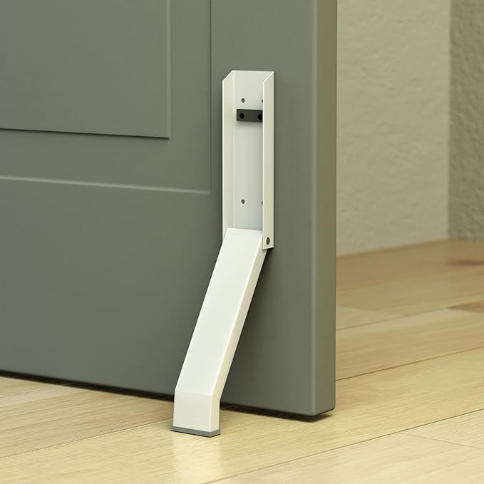 Door Stopper, Door Holder, No Drilling Door Stoppers, Easy Pedal Kick Down Door Stop (White x 1 Pack)