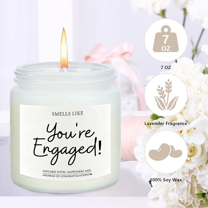 FBCCZEY Engagement Gifts for Couples Her Engagement Party Decorations Gift for Couple Wine Bag Scented Candles Set Pairs Well with Getting Engaged Gifts Wine Bottle Bag