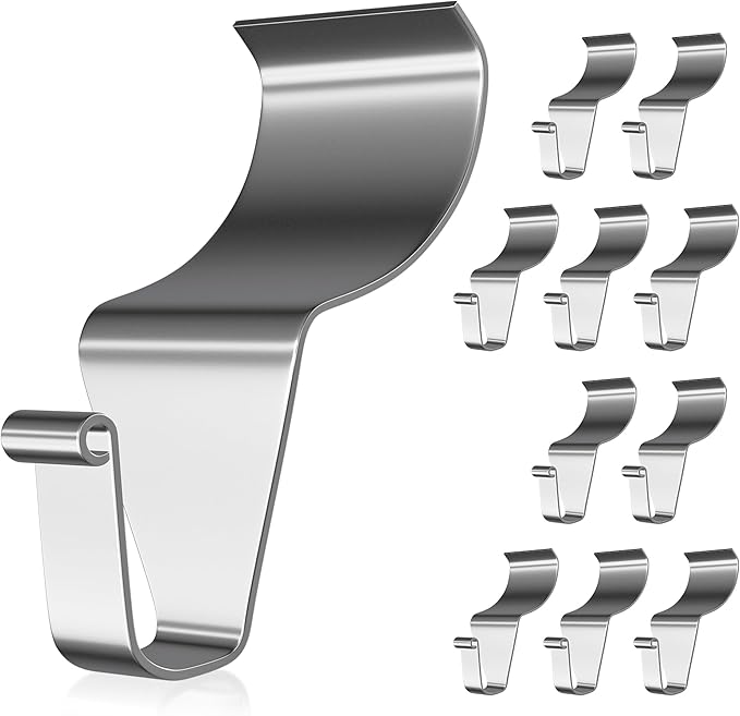 Booda Brand Vinyl Siding Hooks, Heavy-Duty Stainless Steel Siding Hooks Vinyl Siding Hangers, Low Profile & No Holes Needed Siding Clips for Hanging Wreaths (silver-10pack)