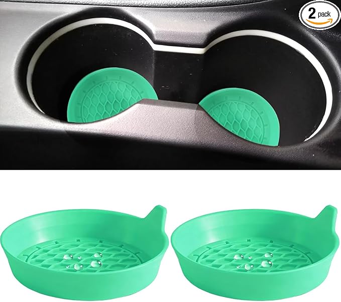 2 PCS Car Cup Coasters, Universal Cup Holder Coaster for Car Accessories, CupHolders Insert for Women Non-Slip Silicone Car Cup Holder Coasters