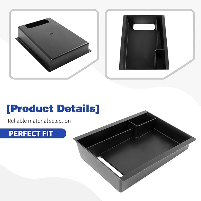 Center Console Organizer Tray for Dodge Charger 2011–2023 & Chrysler 300C, Armrest Storage Box Insert, Console Organizer, Black Interior Accessory