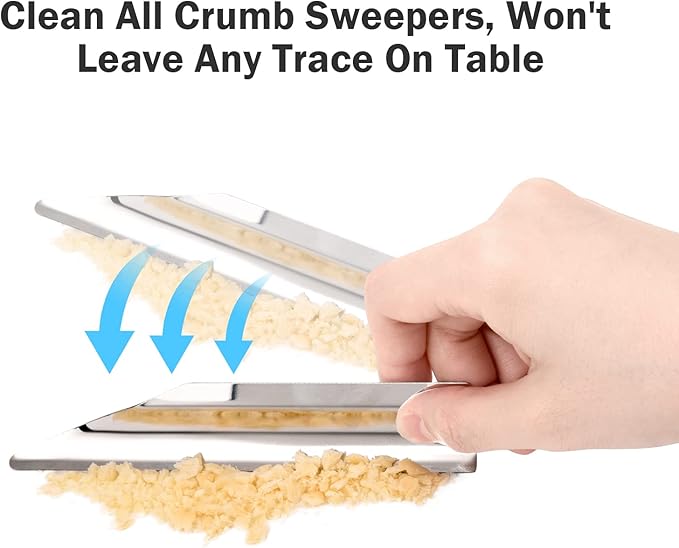 Crumbers for Servers, Crumb Sweepers, Food Crumb Scraper, Restaurant Crumb Cleaner, Portable Server Tools Stainless Steel Crumber Tool, Crumbers for Servers, Waiters, Waitresses (2 PACK, Pure Silver)