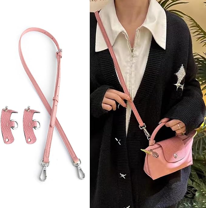 Jiesinlov Leather Bag Shoulder Strap Replacement Crossbody Adjustable Conversion Kit Fit for Mini Pouch