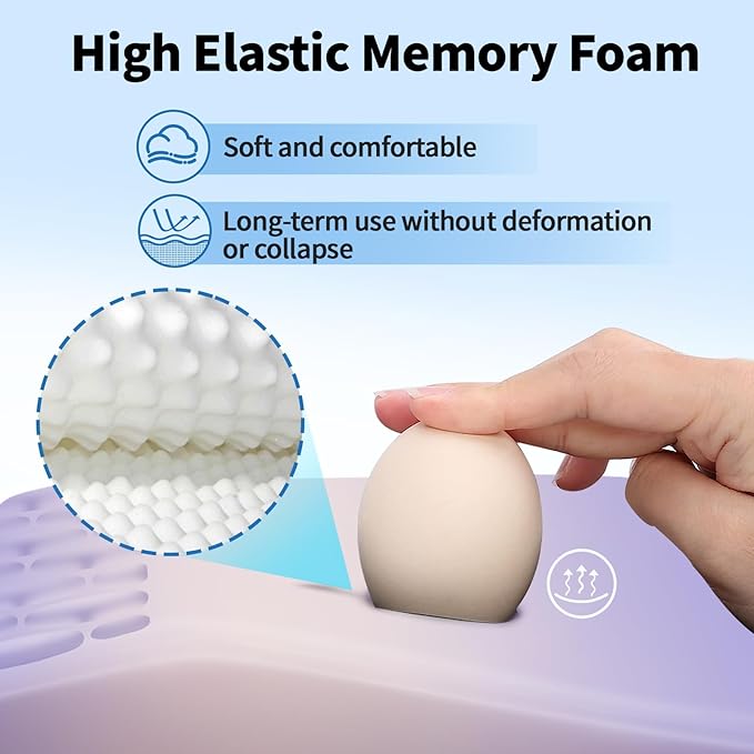 YIWEI Ergonomic Mouse Pad with Wrist Rest - Comfortable Office Mousepad with Memory Foam Wrist Support for Carpal Tunnel Relief, Mouse Pads with Non-Slip Base for Gaming and Home (Gradient Purple)