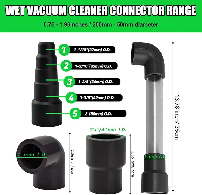 Universal Wet Vac Attachment - AC HVAC Drain Line Unclogger 3/4", 1" Vacuum Adapter to Unclog and Evacuate A/C Drain Lines, Hvac Ac Drain Line Cleaner Tool Vacuum Hose To PVC Pipe Adapter