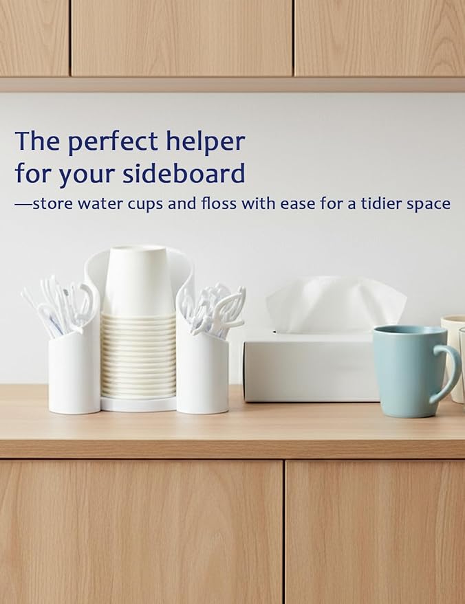 Qtip Holder & Cotton Pad Holder – White Open Bathroom Organizer for Vanity Accessories, Small Countertop Storage Box, Cotton Round Dispenser for Modern Decor