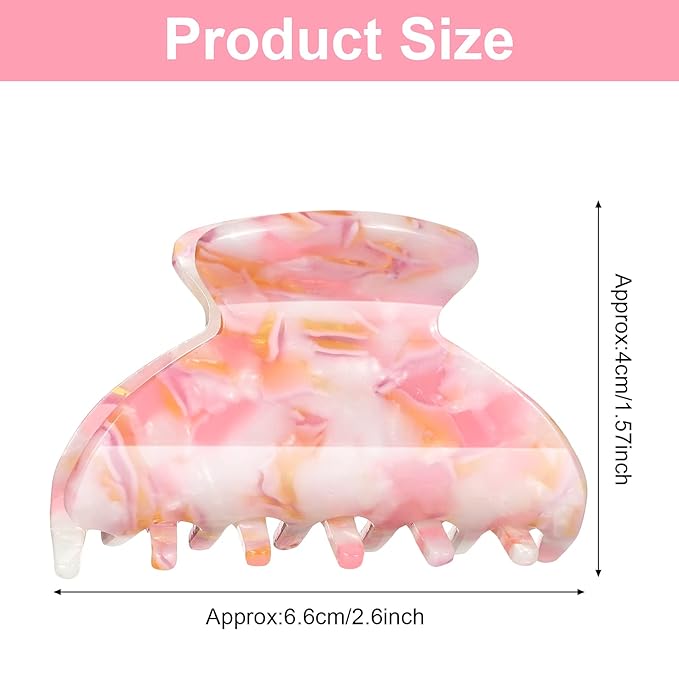 WILLBOND 6 Pieces Medium Hair Claw Clips for Thin Hair 2.6 Inch Tortoise Shell Clip Banana Jaw Hairpin French Style Barrettes Head Accessories for Women Girls(Elegant Patterns)