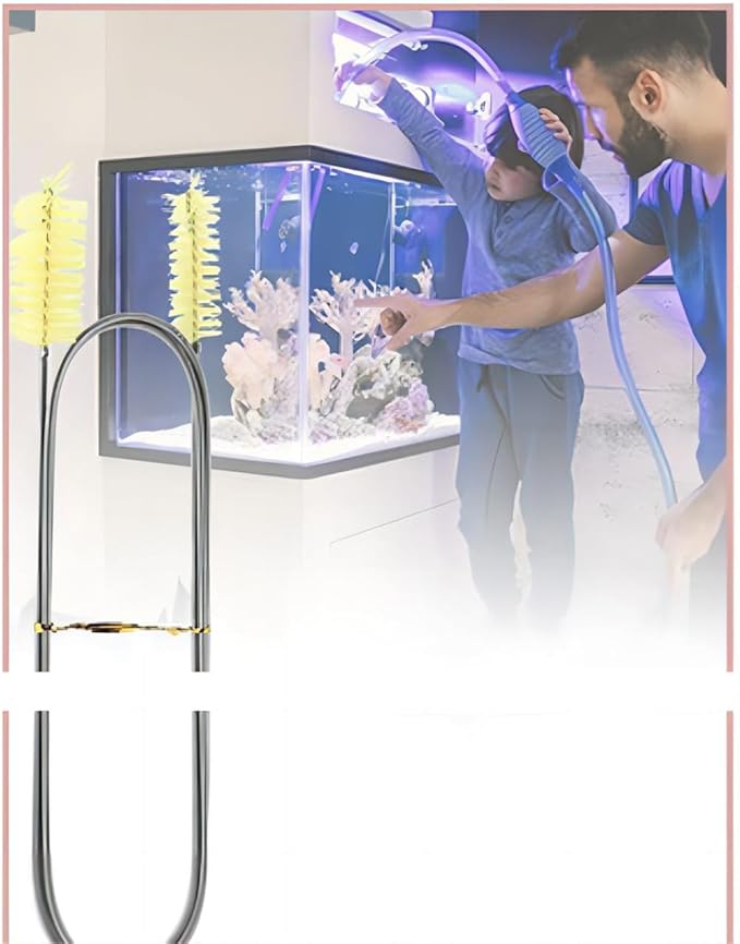 Flexible Drain Cleaning Brush (61" Long) for Drains, Bottles, Bathroom Sink, Bathtub, Shower, and Kitchen Sink, Heavy-Duty Double Ended Nylon with Elastic Hose, Includes 2 Tube Cleaning Brushes