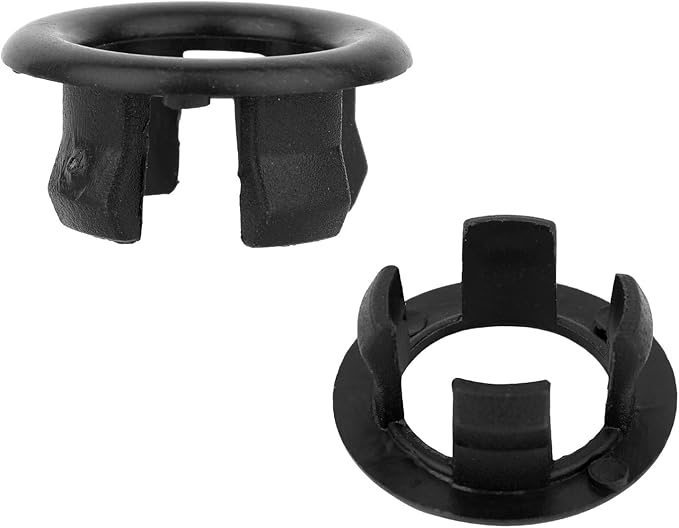 10pcs Sink Overflow Ring, Chrome Plated Bathroom Sink Overflow Trim Ring Cover Drain Hole Insert Cap for Kitchen Bathroom Basin Vanity & Ceramic Sinks (Black)
