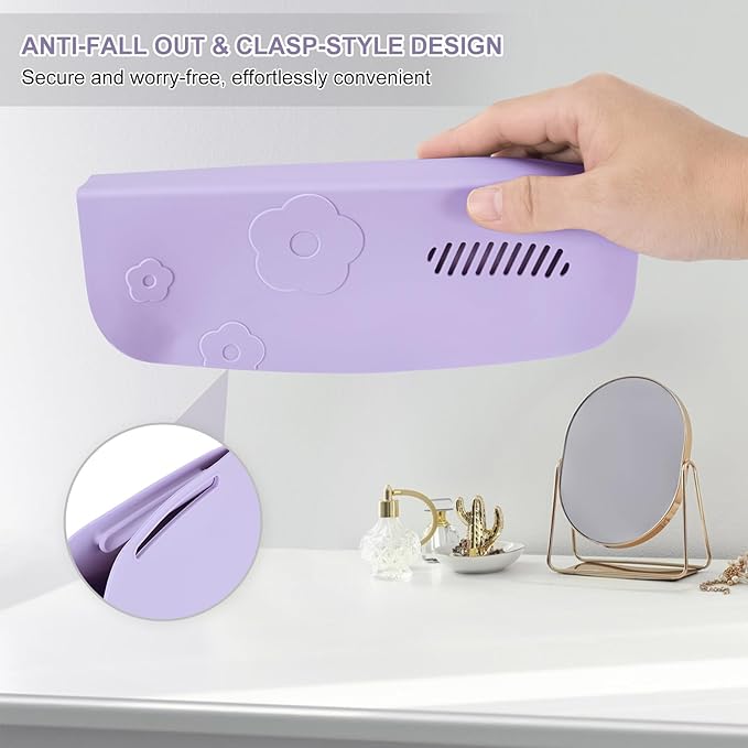 Travel Silicone Makeup Brush Holder with Breathable Lightweight Cosmetic Organizer Bag - Portable, Stylish, Versatile | Ideal Makeup Brush Case Pouch (Purple)