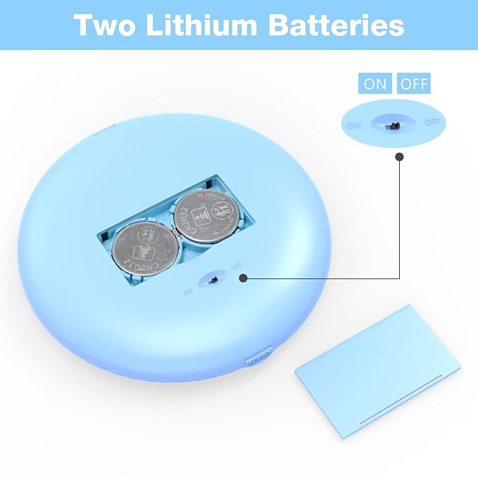 WOBSION Travel Compact Mirror,Portable 1x/10x LED Makeup Mirror with Magnification,Handheld 2-Sided Pocket Mirror, 3.5in Small Mirror for Purse,Handbag,Gifts,Blue