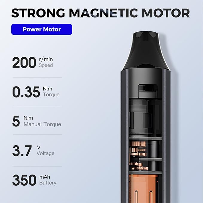 34-in-1 Mini Electric Precision Screwdriver Sets, Cordless Screwdriver with 30pcs S2 Magnetic Bits, 4 LED lIghts, 5 Torque Settings，Repair Tool Kit for Phone, Watch, Drones, Computer, Laptop
