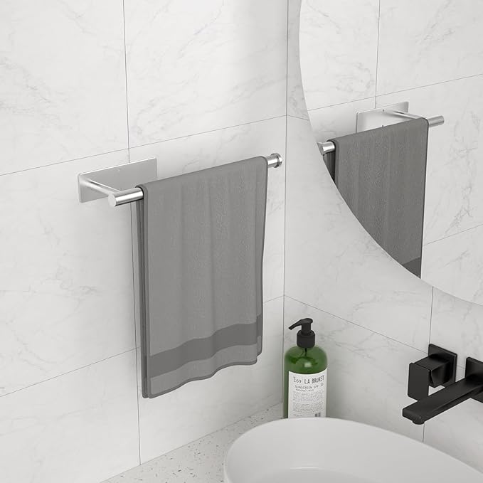 Paper Towel Holder Under Cabinet, Self-Adhesive,No Drilling, Stainless Steel, Wall-Mounted for Kitchen and Bathroom, Easy Install, Durable, Space-Saving, Ideal for Home, RV (Sliver, 1 Pack)