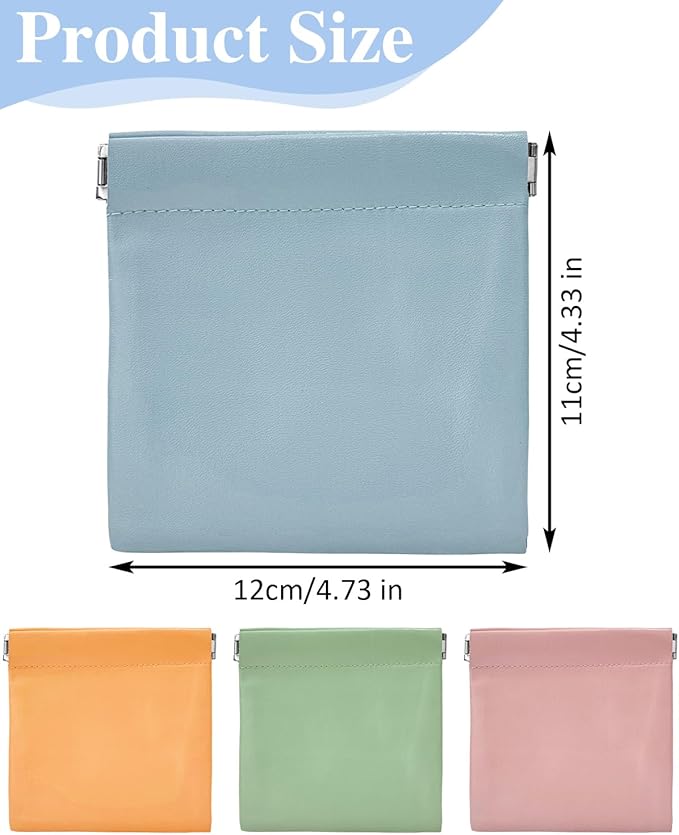 4 Pcs Small Pocket Cosmetic Bag for Purse, Mini Waterproof Lambskin Portable Makeup Bag, Pretty Cute Coin Pouches Lipstick Storage Organizer for Cosmetics Headphones Jewelry