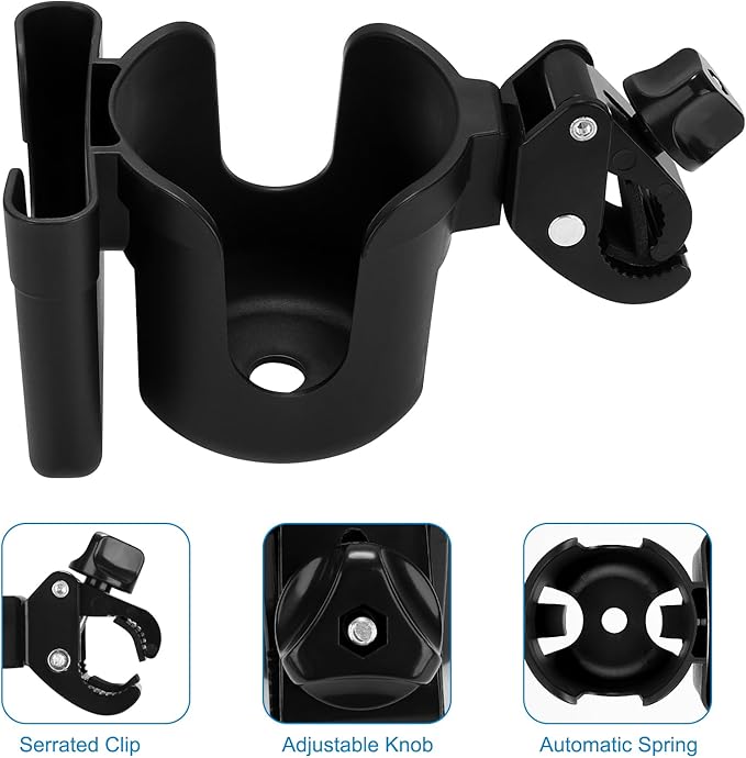 Accmor 2-in-1 Walker Cup Holder with Phone Holder, Wheelchair Cup Holder, Rollator Cup Holder, Cup Phone Holder for Walker, Wheelchair, Rollator, Mobility Scooter
