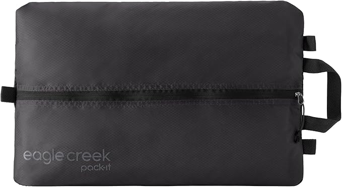 Eagle Creek Pack-It Isolate Shoe Sack - Breathable Shoe Sack for Travel - Lightweight & Portable - Washable - Water-Resistant - Easy-Grab Zipper - Top Handle - Black