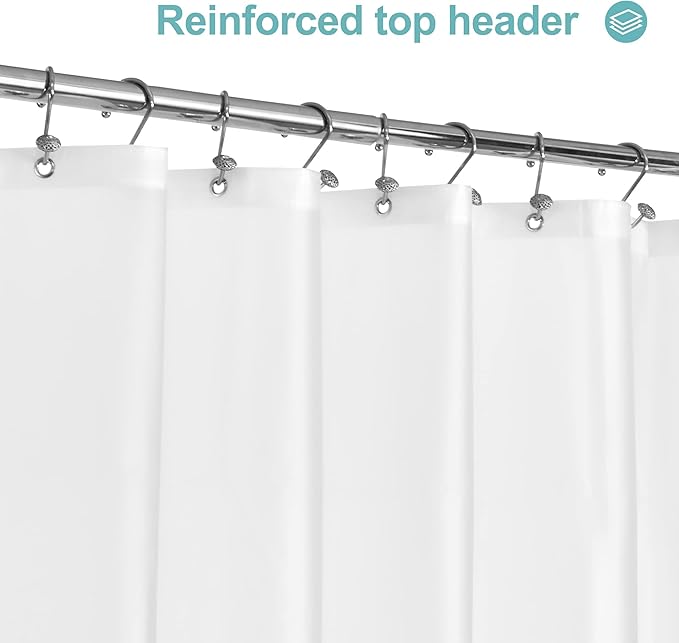 Mrs Awesome Narrow Frost Shower Curtain Liner with 3 Magnets, 48x72 Frosted PEVA Shower Liner, Light Weight Plastic Shower Curtain for Bathroom, Waterproof,Frost