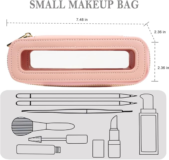 Travel Clear Makeup Bag Set, TSA Approved Cosmetic Bag Case with Zipper Portable Makeup Pouch Toiletry Bag Women Traveling Cosmetic Organizer Storage Bag Car Organizer Car Essentials for Women