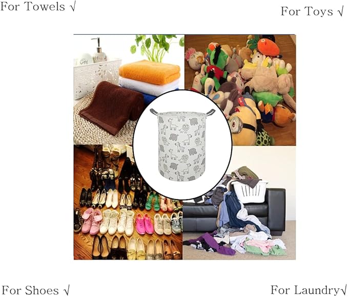 Kids Hamper Baby Storage Bins Gift Toy Box Organizer Nursery Waterproof Laundry Basket Large Canvas Collapsible Chest for Boys Girls Bedroom Closet Shelf Room Decor