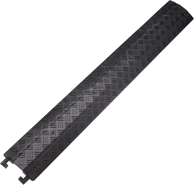 Small 2 Pack - Floor Cord Cover Cord Protector Drop Over Drop Trak Cable Ramp for Office Warehouse - Black
