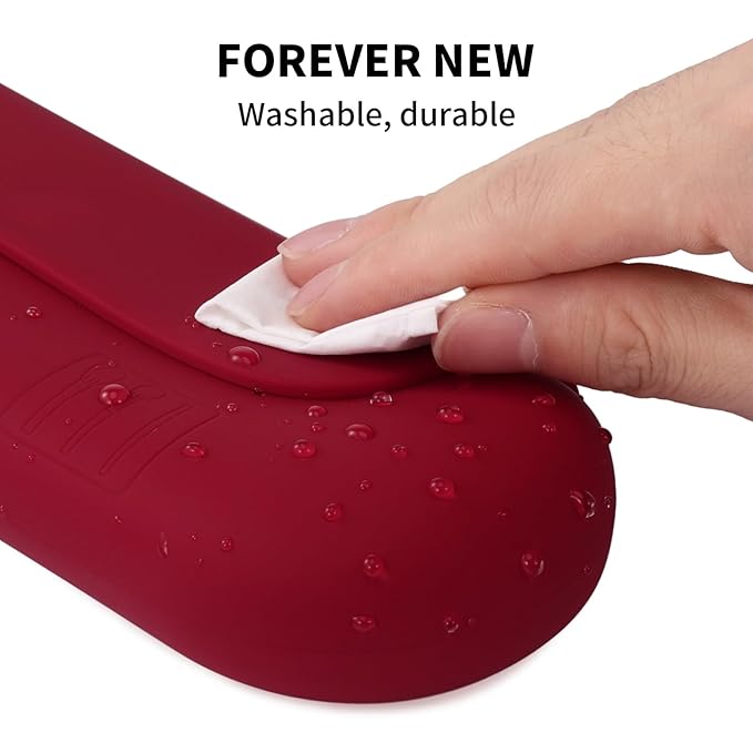 AGIKET Silicone Makeup Brush Holder Travel Cosmetic Bag：Soft Portable Cosmetic Face Brushes Holder with Upgrade Anti-Fall Out Magnetic Closure, Large Travel Makeup Brush Case - Red