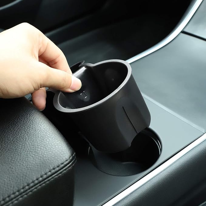 Motrobe Tesla Model Y Tesla Model 3 Center Console Cup Holder Inserts [Seamless Fit for Console] 2017-2020 Model 3 Model Y NOT FIT 2021 Model 3
