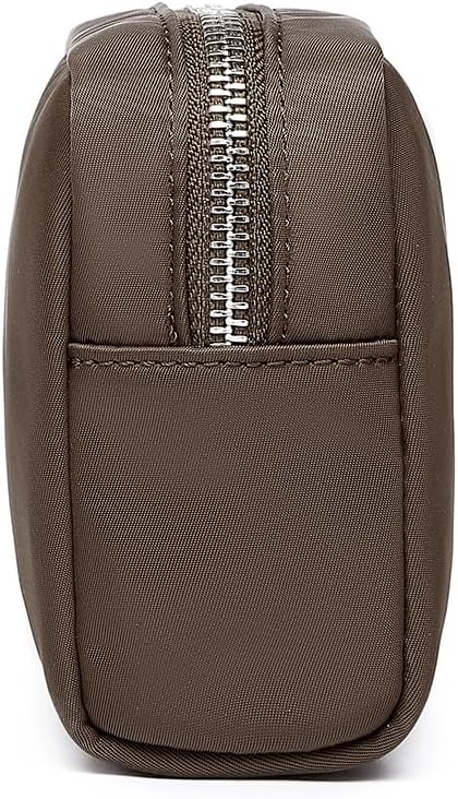 Waterproof Makeup Bag Large Capacity Women's Classic Black Wash Bag Adjustable Partition Wash Bag Brush and Cosmetic Carrying Bag… (Brown)