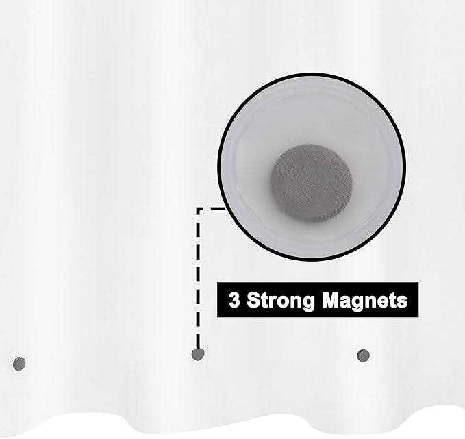 Barossa Design Frosted Shower Curtain Liner - Premium PEVA Shower Liner for Bathroom, BPA & PVC Free, No Chemical Smell, Lightweight Bath Curtain with 3 Magnets, Metal Grommets - Frost, Standard Size