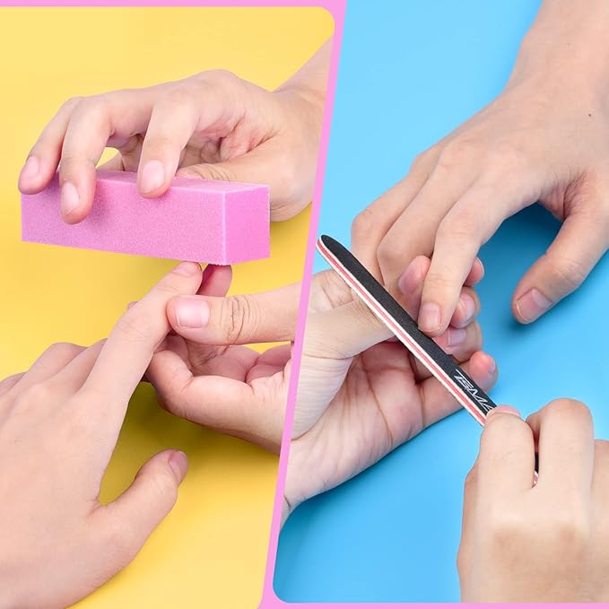 TsMADDTs Nail Files and Buffers, Professional Manicure Tools Kit Rectangular Art Care Buffer Block Tools 100 180 Grit 12PCS(Black)