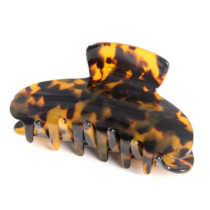 Big Claw Hair Clips for Women Girls Tortoise Hair Jaw Clips Large Hair Claw Clamps Celluloid Hair Clasp 2 Pack