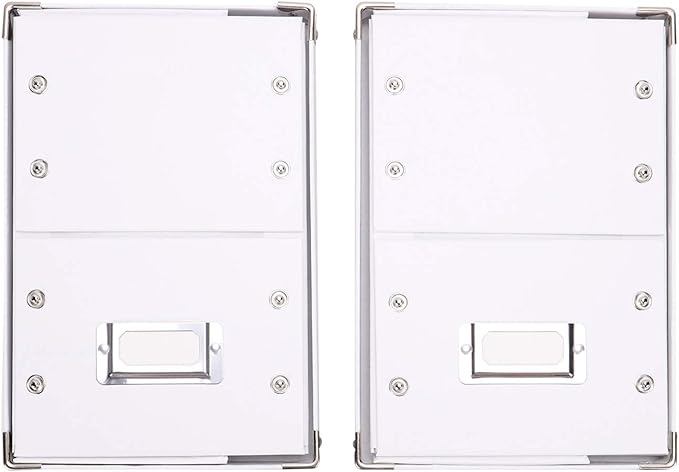 Snap-N-Store Index Card Holder Storage Box - Collapsible Organizer Box fits 1100 Flash Cards - Business, Recipe, or Note Card - 4 x 6, 2 Pack, White