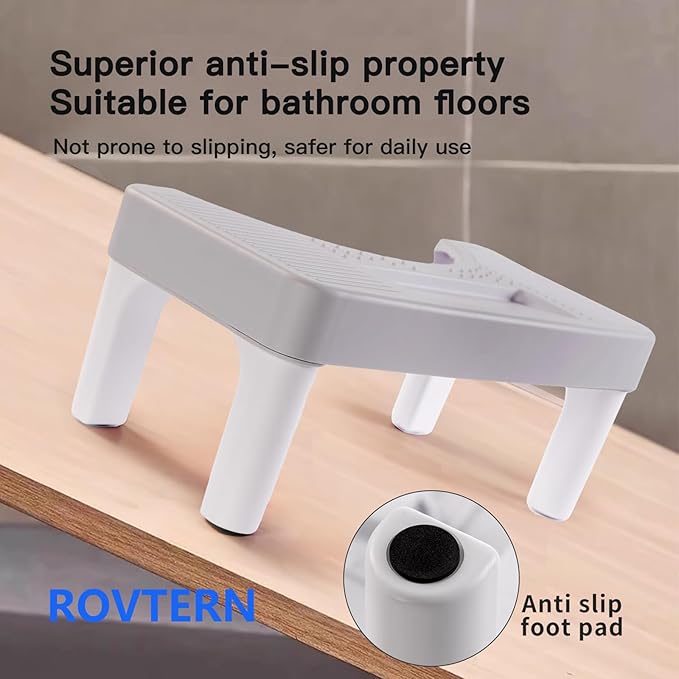 6.7 Inch Step Stool,ROVTERN Portable Plastic Foot Stool,ROVTERN Non-Slip Potty Stool for Bathroom