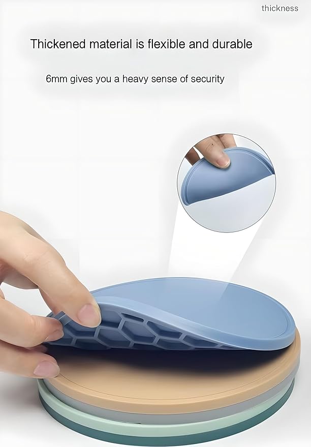 5-Pack Silicone Trivet Mats for Hot Pots, Pans & Dishes – Non-Slip Heat Resistant Round Placemats, Kitchen Counter Protectors & Coasters (Home Essentials Light Green 6.3"*6.3"*0.24")