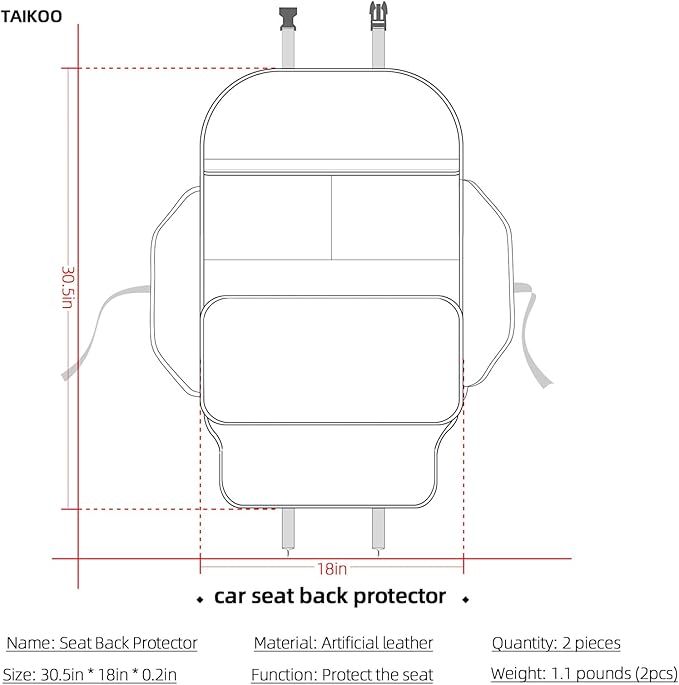 Seat Back Protector,Preventing the Impact of Children Stepping on the Seat Backrest,Beautiful appearance and easy to clean,black (Cream White -2 pcs)