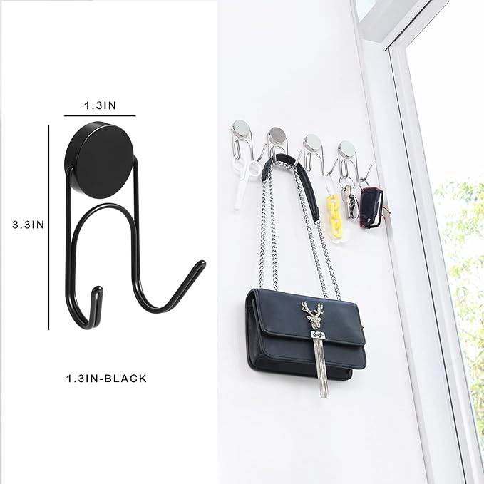 Magnetic Hooks 80Lbs+ 2026 Cruise Essentials Magnet Hook Heavy Duty Magnets Hanging Hooks for Refrigerator Grill Toolbox Cabins Outdoor 8 Pack (Black)
