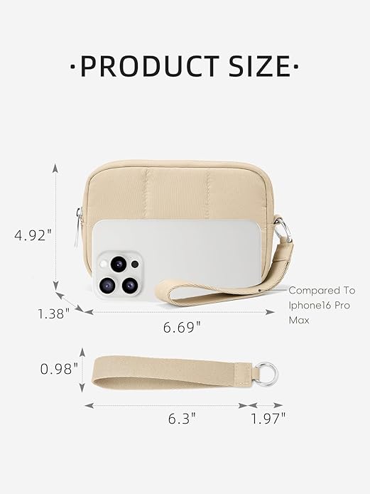 WESTBRONCO Puffer Wristlet Wallets for Women RFID Nylon Wallet with Zipper Quilted Purse for Travel Credit Card Holder Phone