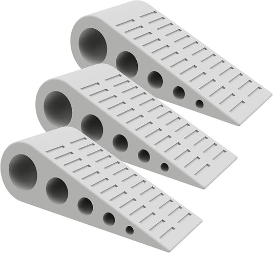 1.9 Inches Heavy Duty Door Stopper, 3 Pack Rubber Door Stop, Door Stoppers for Bottom of Door, Large Door Stopper Wedge for Home Office School (Grey)