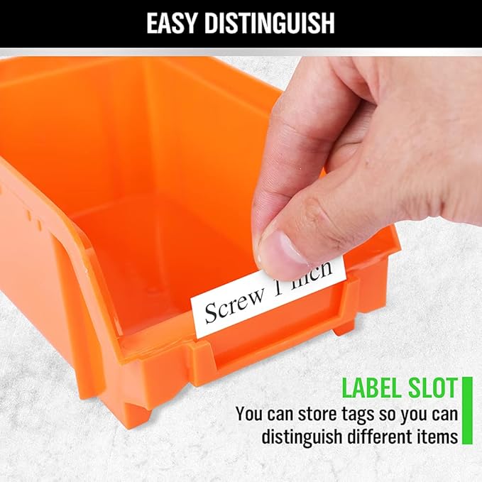 SWANLAKE GARDEN TOOLS 30-Bin Wall-Mounted Storage Bins, Heavy-Duty Garage Tool Organizer for Screws, Nuts, Bolts, Nails, Small Hardware Parts - Easy Installation and Customizable