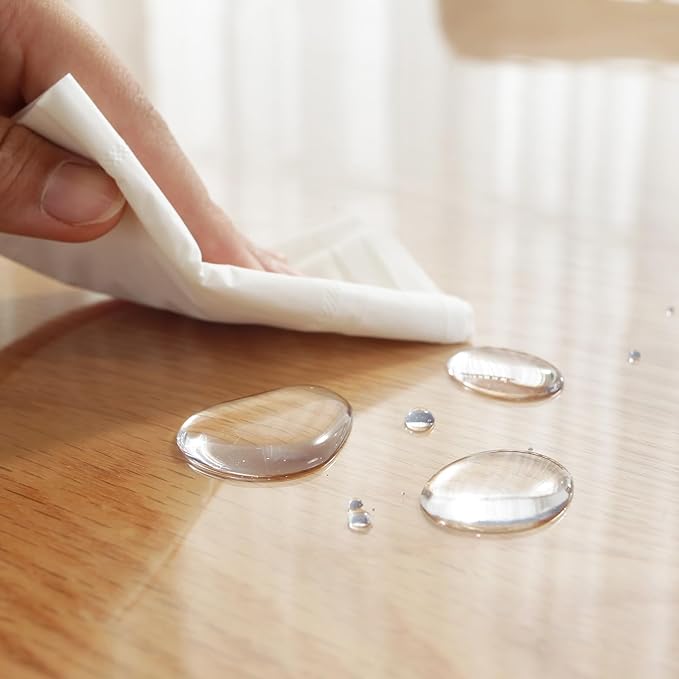 LovePads Clear Table Cover Protector, 44 x 108 Inch 2mm Thick Plastic Table Cover, Table Protector for Dining Room Table, Waterproof Dresser Cover Top for Kitchen, Coffee, Writing Desk