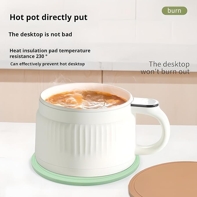 5-Pack Silicone Trivet Mats for Hot Pots, Pans & Dishes – Non-Slip Heat Resistant Round Placemats, Kitchen Counter Protectors & Coasters (Home Essentials Light Green 6.3"*6.3"*0.24")