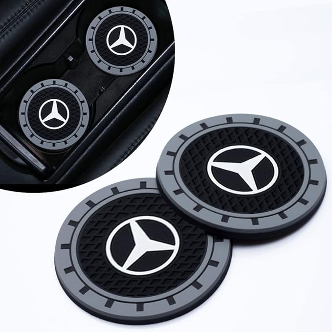 for Mercedes Benz Car Cup Holder Coaster, Auto Cup Holder Insert Coaster Compatible with Mercedes Benz C E S M Serie CLK GLK GL AB AMG GLS GLE AMG, 2PCS