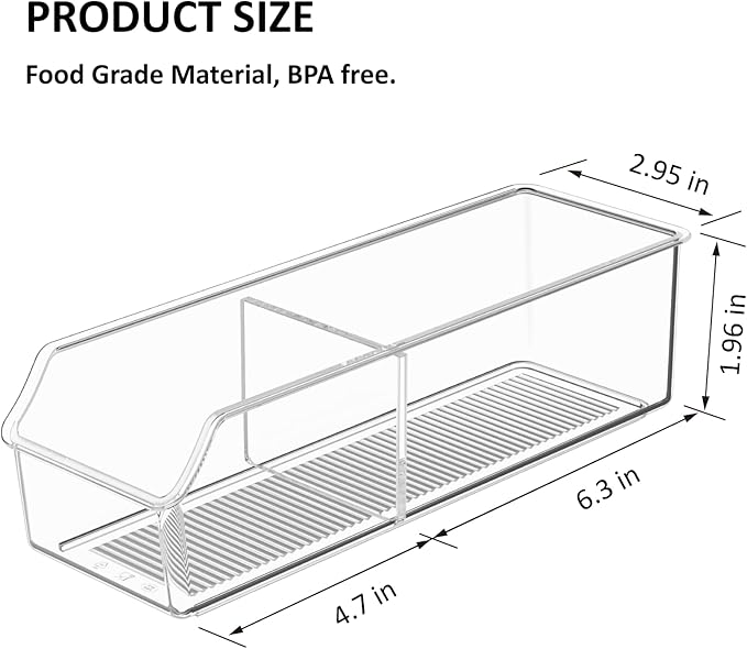 Tea Bag Organizer, Holder Box Storage Bin, Clear Tea Packet Plastic Drawer, Sugar Packet, Coffee, Condiment, Spice Bag Holder for Kitchen Cabinet, Countertop, Fridge - 2Pack
